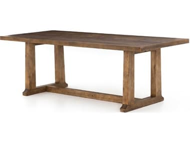 Four Hands Collins Otto 86" Rectangular Wood Waxed Bleached Pine Honey Dining Table FS100391003