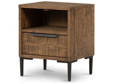 Four Hands Wyeth 19" Wide 1-Drawer Brown Pine Wood Nightstand FS105560007