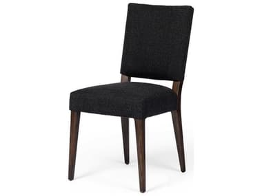 Four Hands Ashford Kurt Solid Wood Black Fabric Upholstered Side Dining Chair FS105578005
