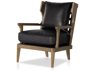 Four Hands Westgate Lennon Heirloom Black Leather Accent Chair FS105585005