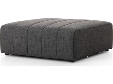 Four Hands Grayson  Saxon Charcoal Upholstered Ottoman FS105757008