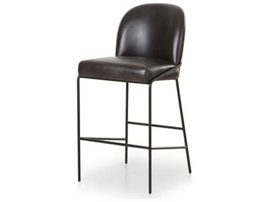 Four Hands Grayson Astrud Sonoma Black Leather Bar Stool FS105785014