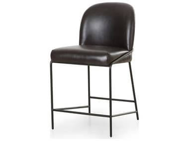 Four Hands Grayson Astrud Sonoma Black Leather Counter Stool FS105785015