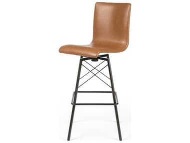 Four Hands Irondale Diaw Sierra Butterscotch Leather Swivel Bar Stool FS105928009