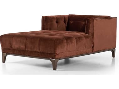 Four Hands Kensington Dylan 38" Surrey Auburn Sienna Brown Fabric Upholstered Chaise Lounge FS105997011