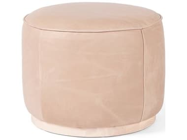 Four Hands Westgate Sinclair Harness Burlap Upholstered Round Ottoman FS106074008