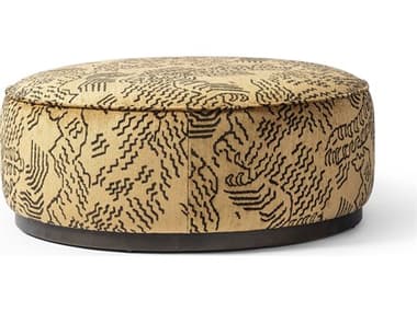 Four Hands Westgate Sinclair Balkan Ochre Upholstered Large Round Ottoman FS106119021