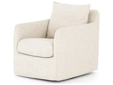 Four Hands Easton Banks Swivel 27" Cream Fabric Accent Chair FS106182087