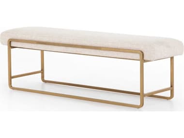 Four Hands Tracey Boyd For Polished Brass / Thames Cream Accent Bench FS106280005