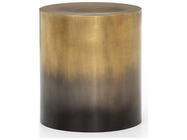 Four Hands Asher Cameron 18" Round Metal Ombre Antique Brass End Table FS106310005