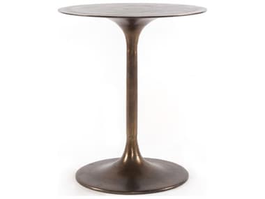 Four Hands Marlow Tulip 20" Round Metal Antique Rust End Table FS106580005
