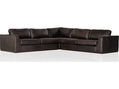 Four Hands Centrale 120" Wide Brown Leather Upholstered Sectional Sofa FS107269024