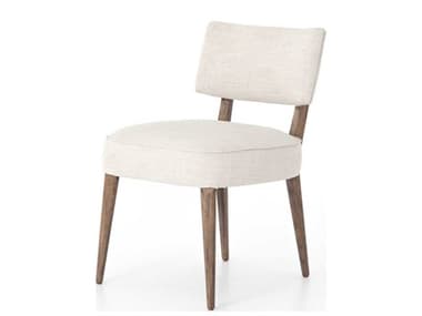 Four Hands Berman Orville Parrawood Beige Fabric Upholstered Side Dining Chair FS107608007