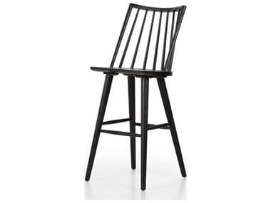 Four Hands Wallis Lewis Black Oak  Wood Windsor Bar Stool FS107651020