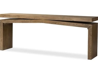 Four Hands Haiden Matthes Rustic Grey Veneer Rectangular Oak Wood Console Table FS107936010