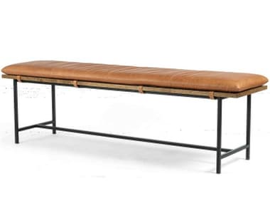 Four Hands Ashford 72" Brown Leather Upholstered Accent Bench FS108422001