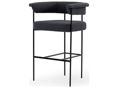 Four Hands Grayson Carrie FIQA Boucle Slate Upholstered Bar Stool FS108498007