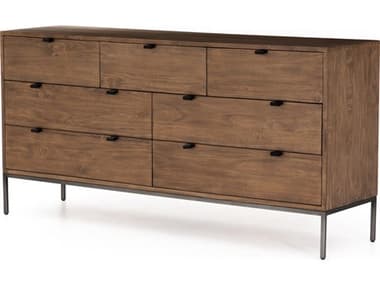 Four Hands Fulton Trey Auburn Poplar Pine Wood 7 Drawer Dresser FS108603004