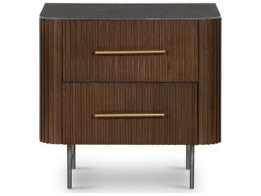 Four Hands Collins Fletcher 2-Drawers Brown Oak Wood Nightstand FS108722001