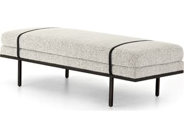 Four Hands Westgate Gunmetal / Knoll Domino / Umber Black Accent Bench FS108840004