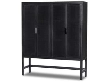 Four Hands Leighton 59" Wide Black Mango Wood Accent Chest FS108910005