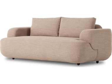 Four Hands Centrale Benito 90" Alcala Fawn Distressed Sienna Beige Fabric Upholstered Sofa FS108952007