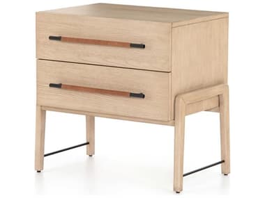 Four Hands Filmore Yucca Oak / Chaps Sand / Gunmetal Two-Drawers Nightstand FS109064004