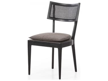Four Hands Caswell Brushed Ebony Cane / Savile Charcoal Side Dining Chair FS109519025
