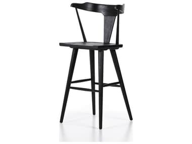 Four Hands Garth Ripley Bar Stool Black Oak  Wood Bar Stool FS223115048