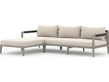 Four Hands Solano Sherwood 94" Wide Beige Fabric Upholstered Sectional Sofa FS223269010