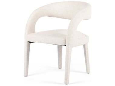 Four Hands Townsend Hawkins White Fabric Upholstered Arm Dining Chair FS223320016