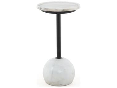 Four Hands Rockwell Viola Polished White Marble Accent Table FS224056005