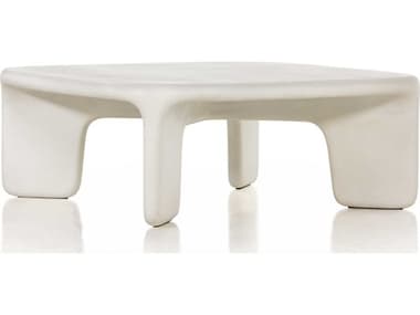 Four Hands Thayer Dante 42" Square White Concrete Coffee Table FS224152001
