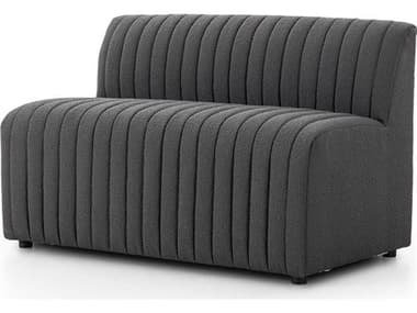 Four Hands Grayson 49" Fiqa Boucle Charcoal Black Fabric Upholstered Accent Bench FS224326004