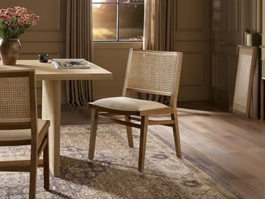 Four Hands Caswell Sage Savile Flax Upholstered Oak Wood Dining Chair FS224376010