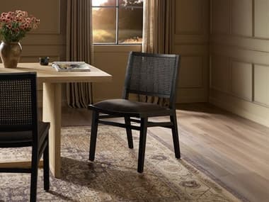 Four Hands Caswell Sage Antwerp Noir Upholstered Beech Wood Dining Chair FS224376011