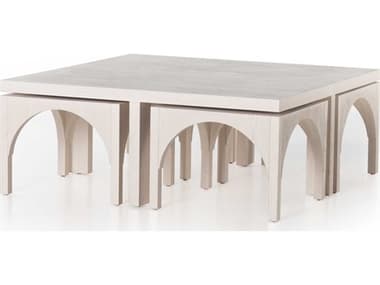 Four Hands Belfast Square Coffee Table with Nesting Stools FS224822001