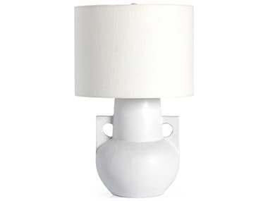 Four Hands Asher Matte White Cast Aluminum Silk Table Lamp FS224970005