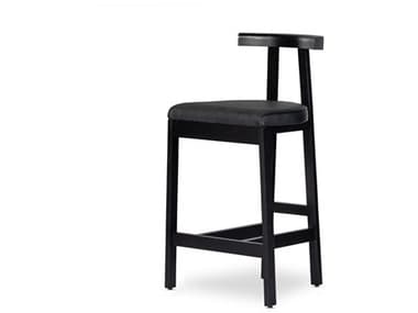 Four Hands Sevilla Tex Black Leather  Bar Stool FS225104004