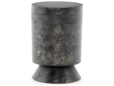 Four Hands Marlow Antonella 14" Round Metal Raw Black End Table FS225119001
