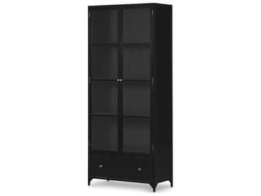Four Hands Belmont Shadow Box 34'' Wide Black Weathered Bronze Tempered Glass Display Cabinet FS225768001