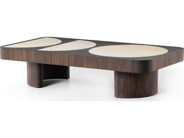 Four Hands Clara Ebonized Guanacaste / Bleached 58'' Wide Rectangular Coffee Table FS225922001