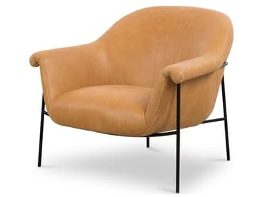 Four Hands Farrow Suerte 35" Brown Leather Accent Chair FS226092004