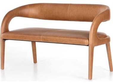 Four Hands Townsend 55" Sonoma Butterscotch Brown Leather Upholstered Accent Bench FS226333001