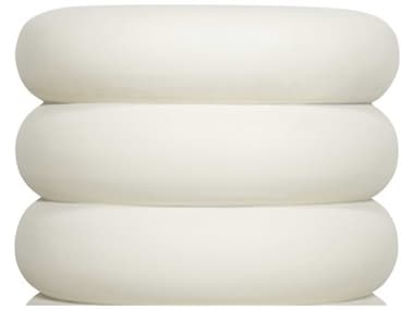 Four Hands Thayer West Round Concrete Ivory Clay End Table FS226644001
