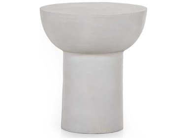 Four Hands Marlow Searcy 20" Round Metal Textured Matte White End Table FS226686003