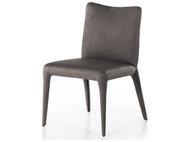 Four Hands Carnegie Monza Leather Gray Upholstered Side Dining Chair FS226725002