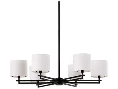 Four Hands Deacon 37" Wide 1-Light Black Cord Forged Iron Metal Drum Chandelier FS227385001