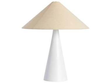 Four Hands Asher Matte White Cast Aluminum Light Beige Table Lamp FS227539002