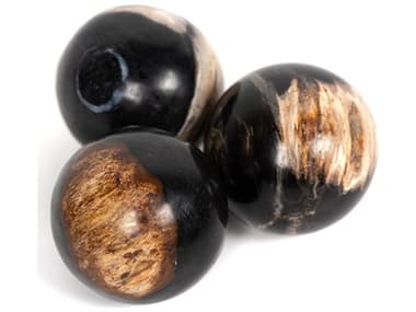 Four Hands Palu  Dark Petrified Wood  Balls, Set Of 3 FS227718001